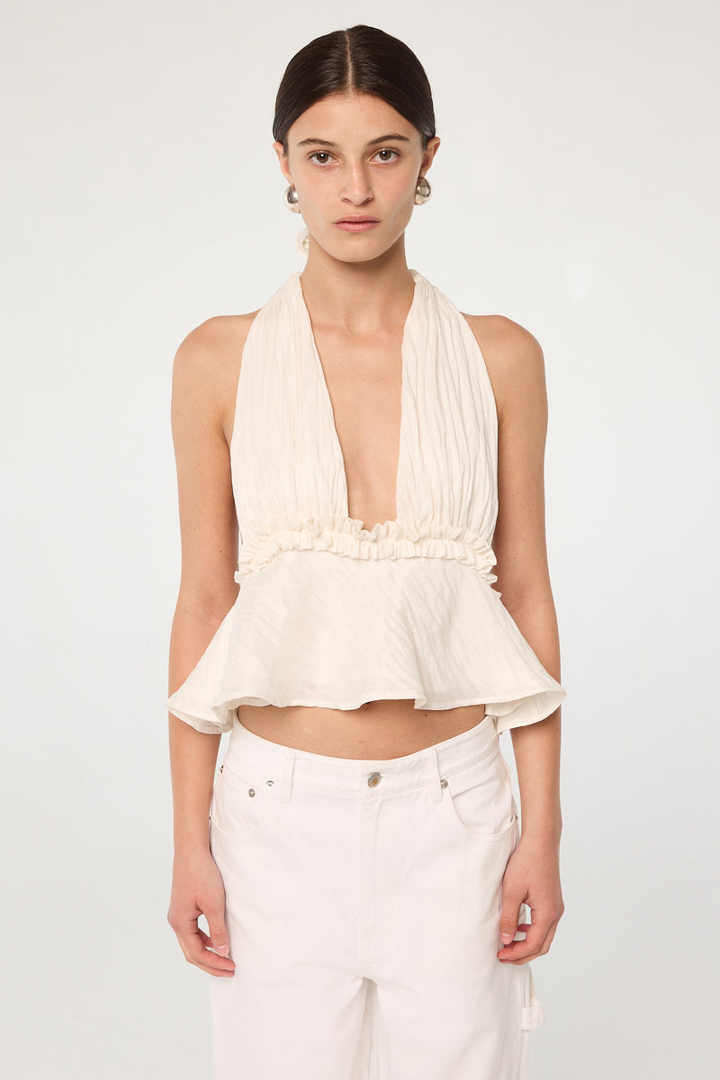 The Line by K レディース Althea Top, ホワイト, X-Large Althea Top - White | The Line by K