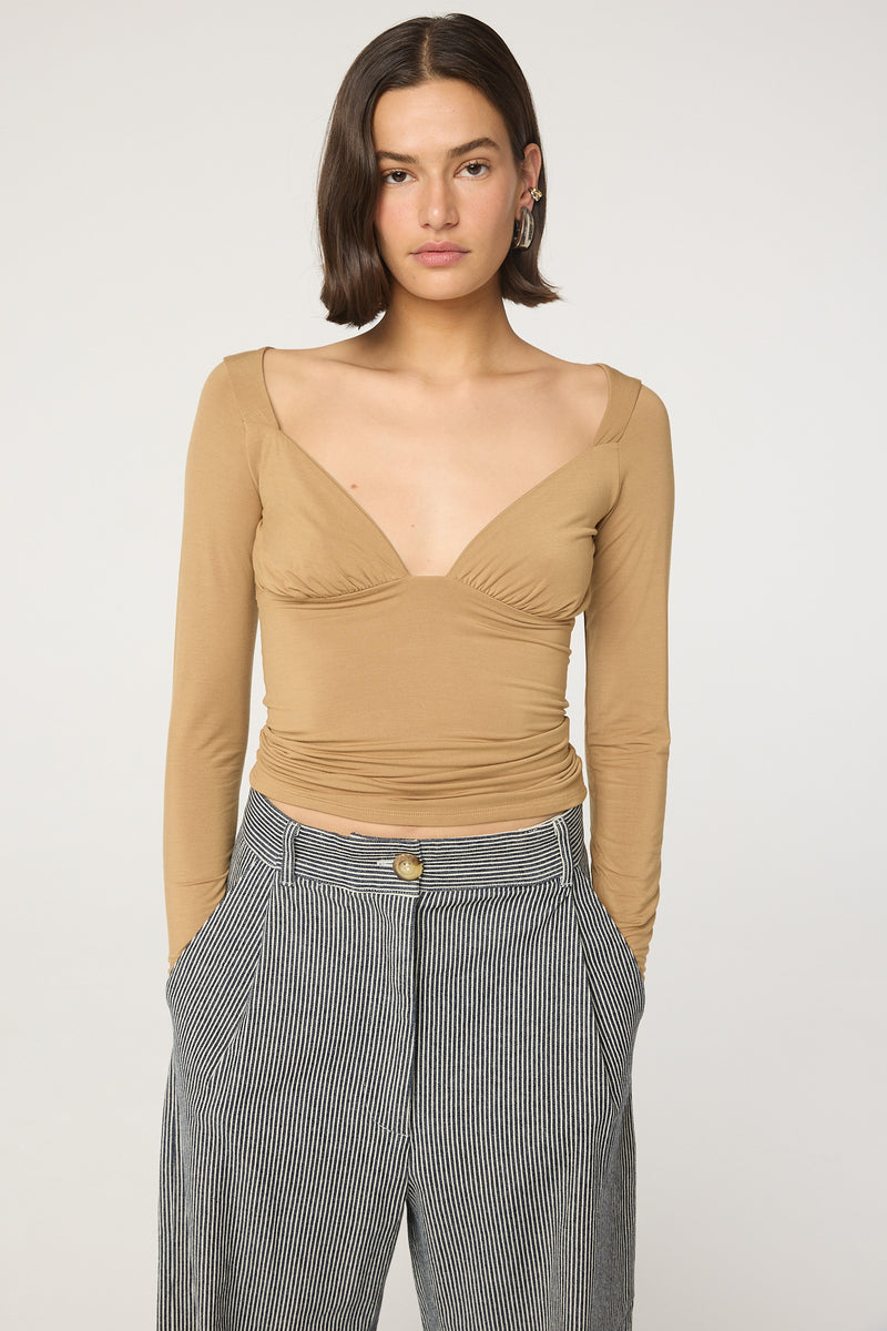 トップス Siena long sleeve tops Oisin Long Sleeve Top - Camel | The Line by K