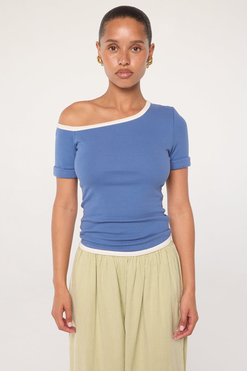 Armin French Blue Fitted T-Shirt | The Line by K