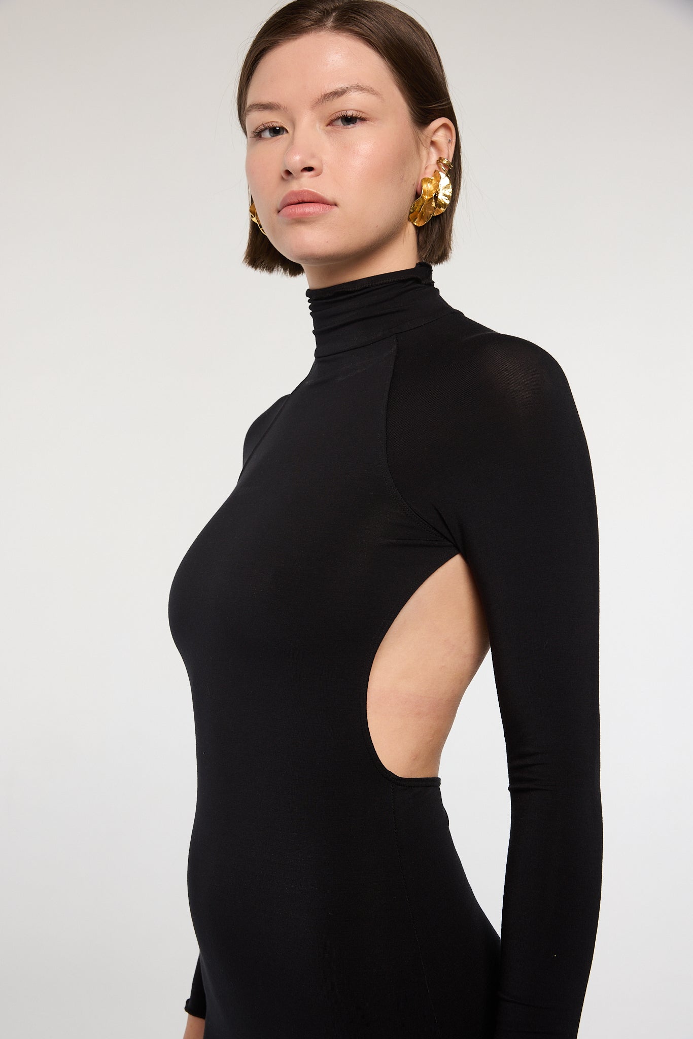 Lenny Turtleneck Maxi Dress - Black | The Line by K Lenny Turtleneck Maxi Dress - Black | The Line by K