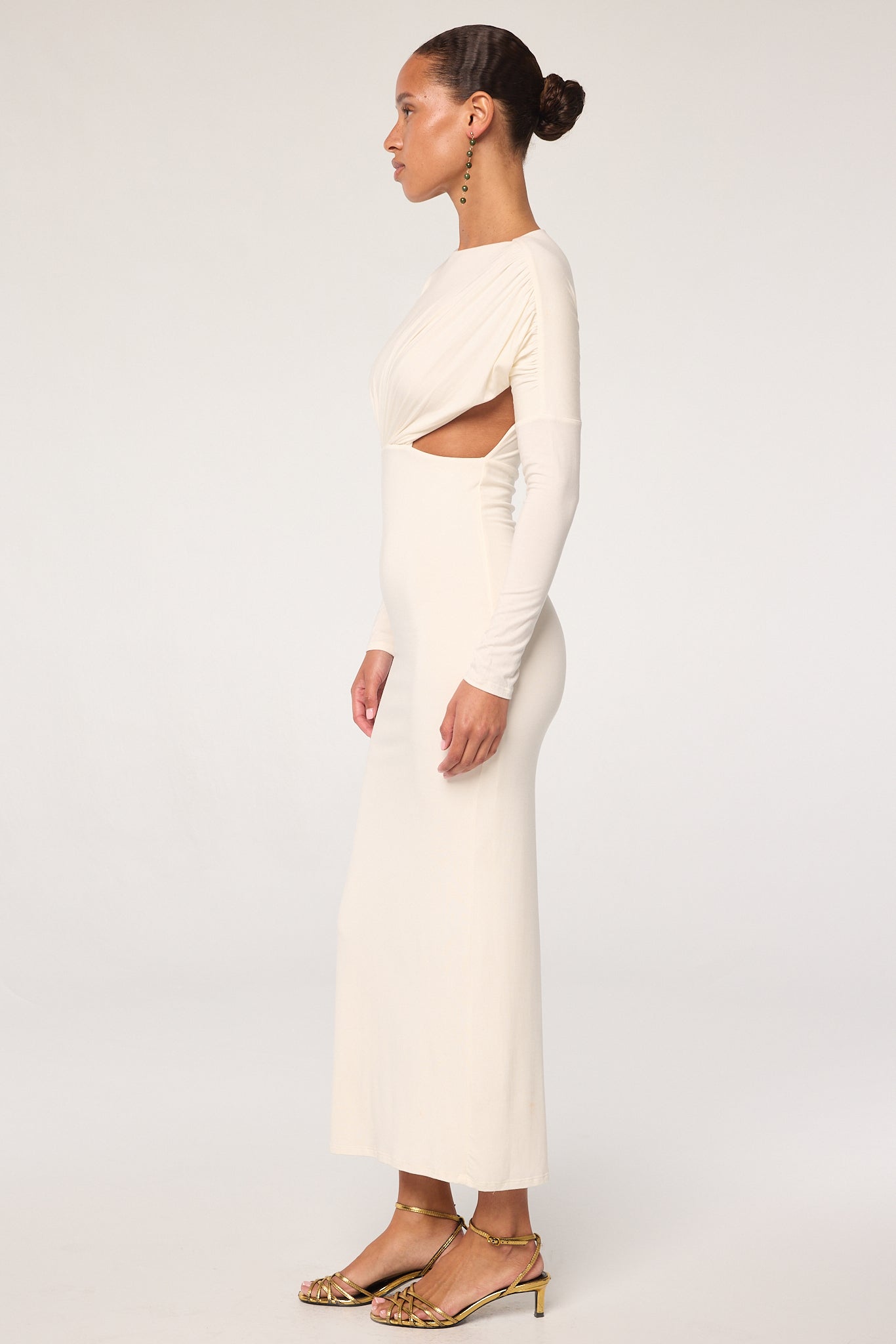 chinese dress ladies Elisa Bias Cut Dress | Color: Camel | Size L main image 1