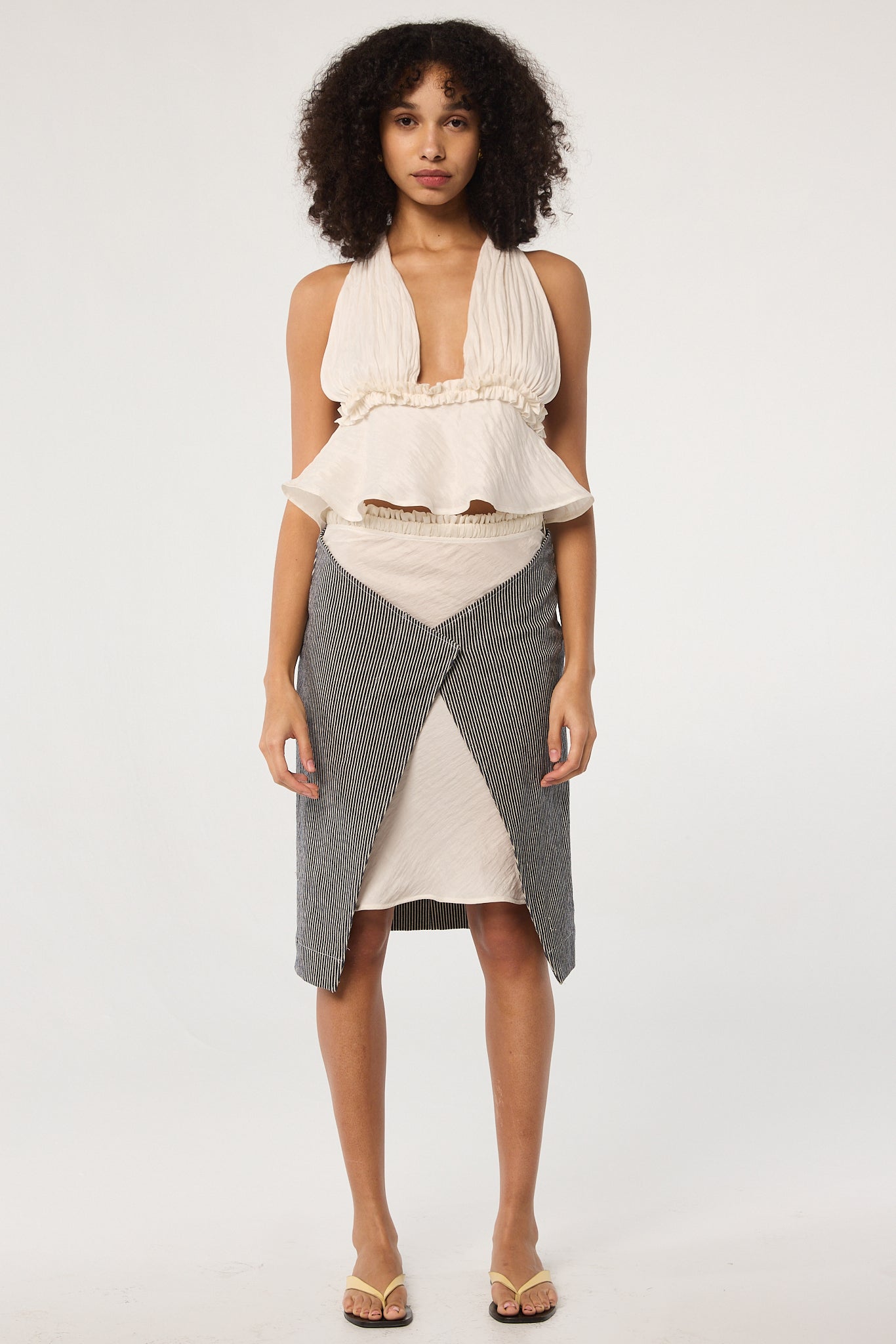 【NONCODE】Frenky Unbalanced Skirt Pants NONCODE - Frenky Uncut Skirt Pants - Codibook.