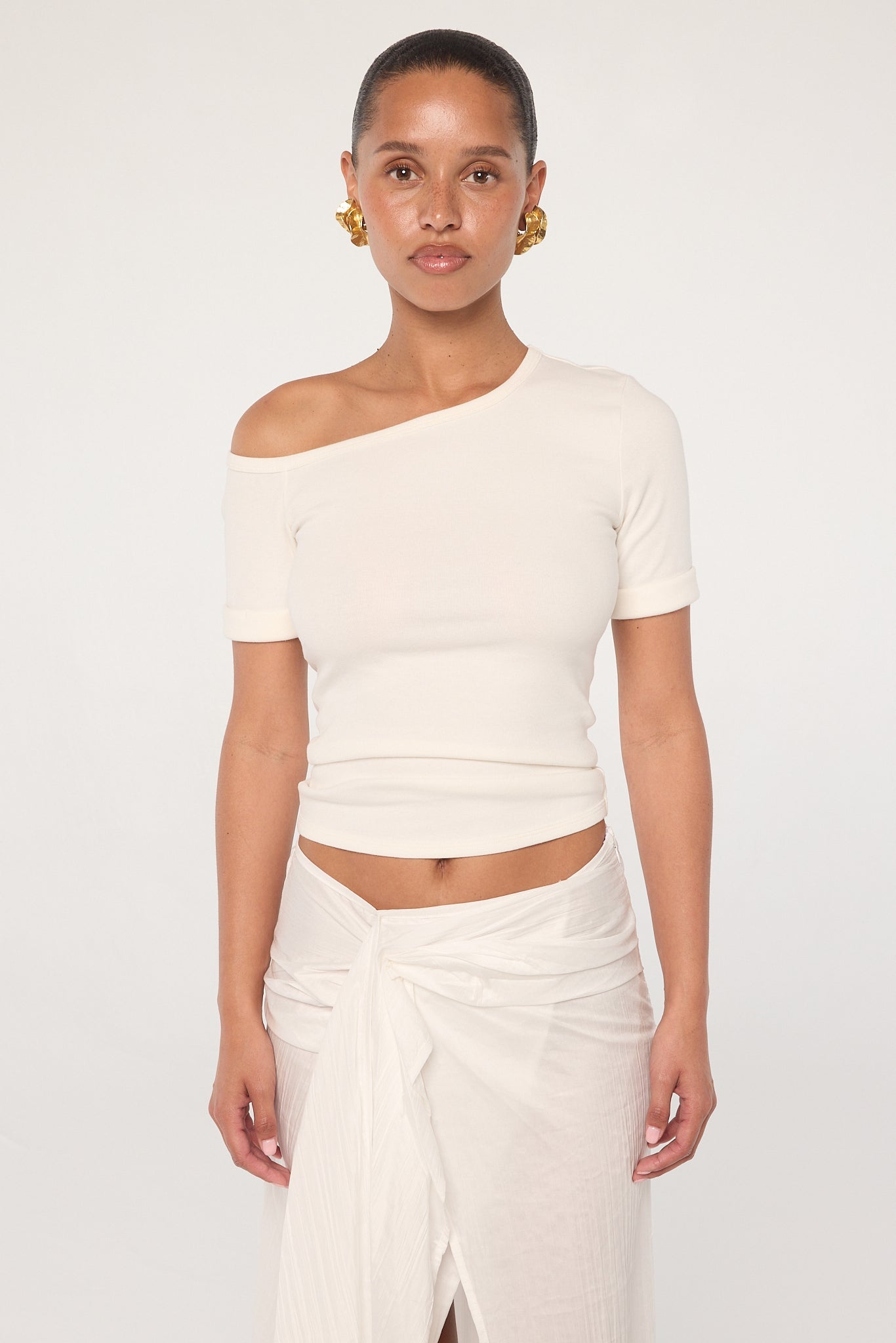 Armin White Fitted T-Shirt | The Line by K