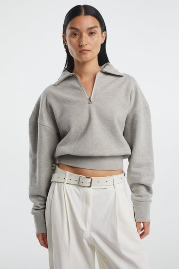 ELTON SWEATSHIRT HEATHER GREY - The Line by K