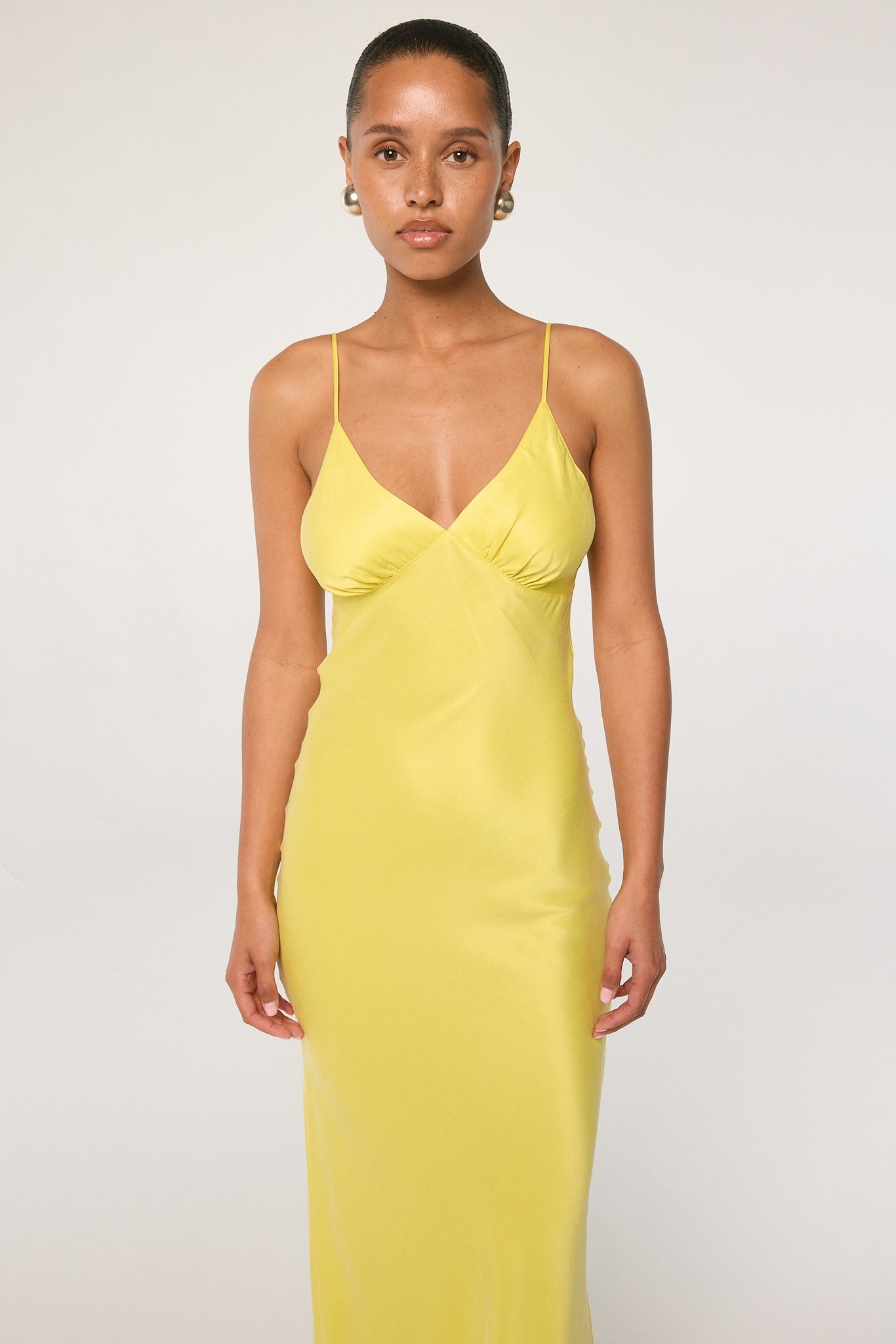 Florence Slip Dress | Color: Electric Yellow | Size S