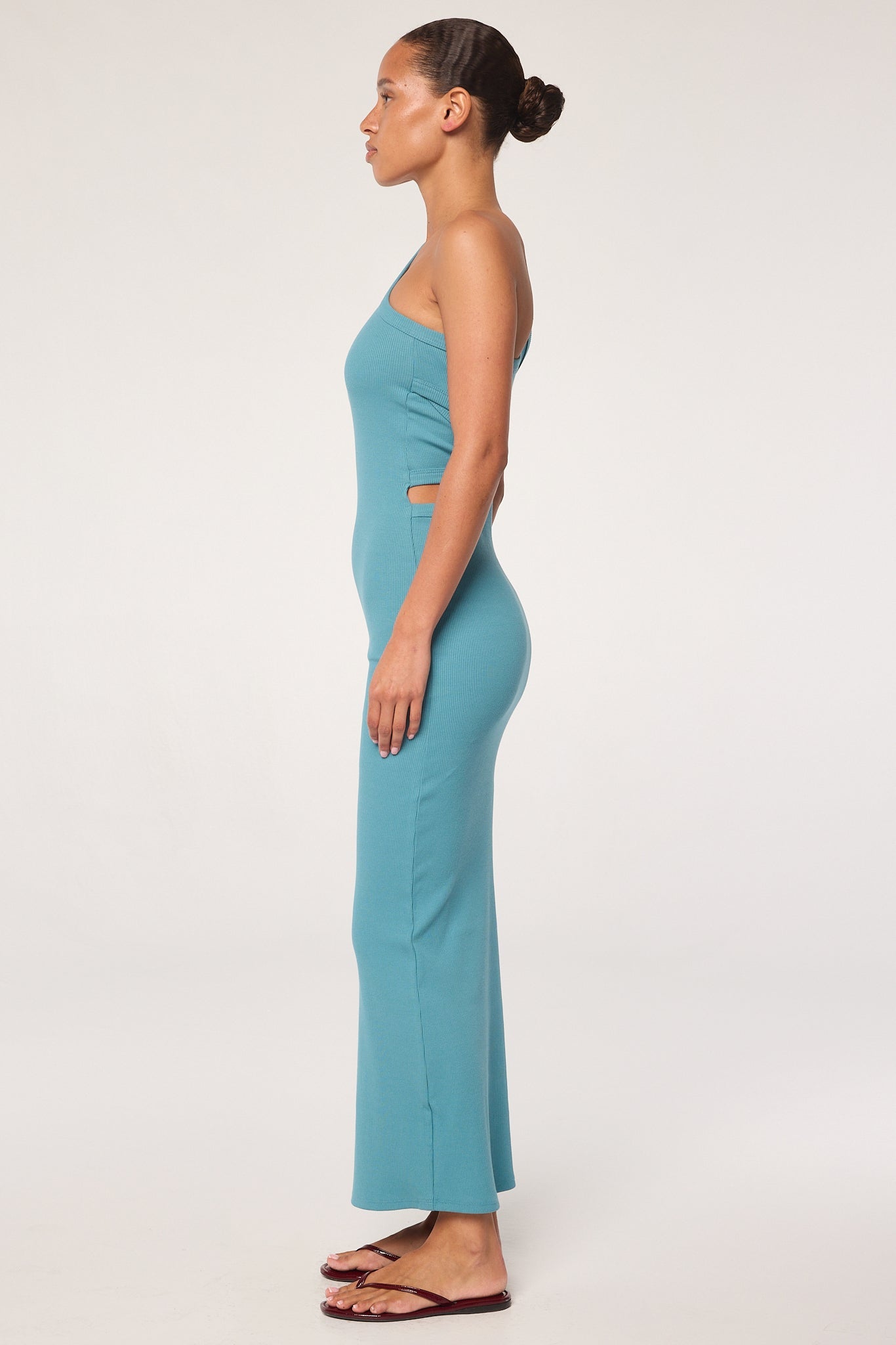 the seamed dress in stretch linen Lucia Linen Dress main image 0