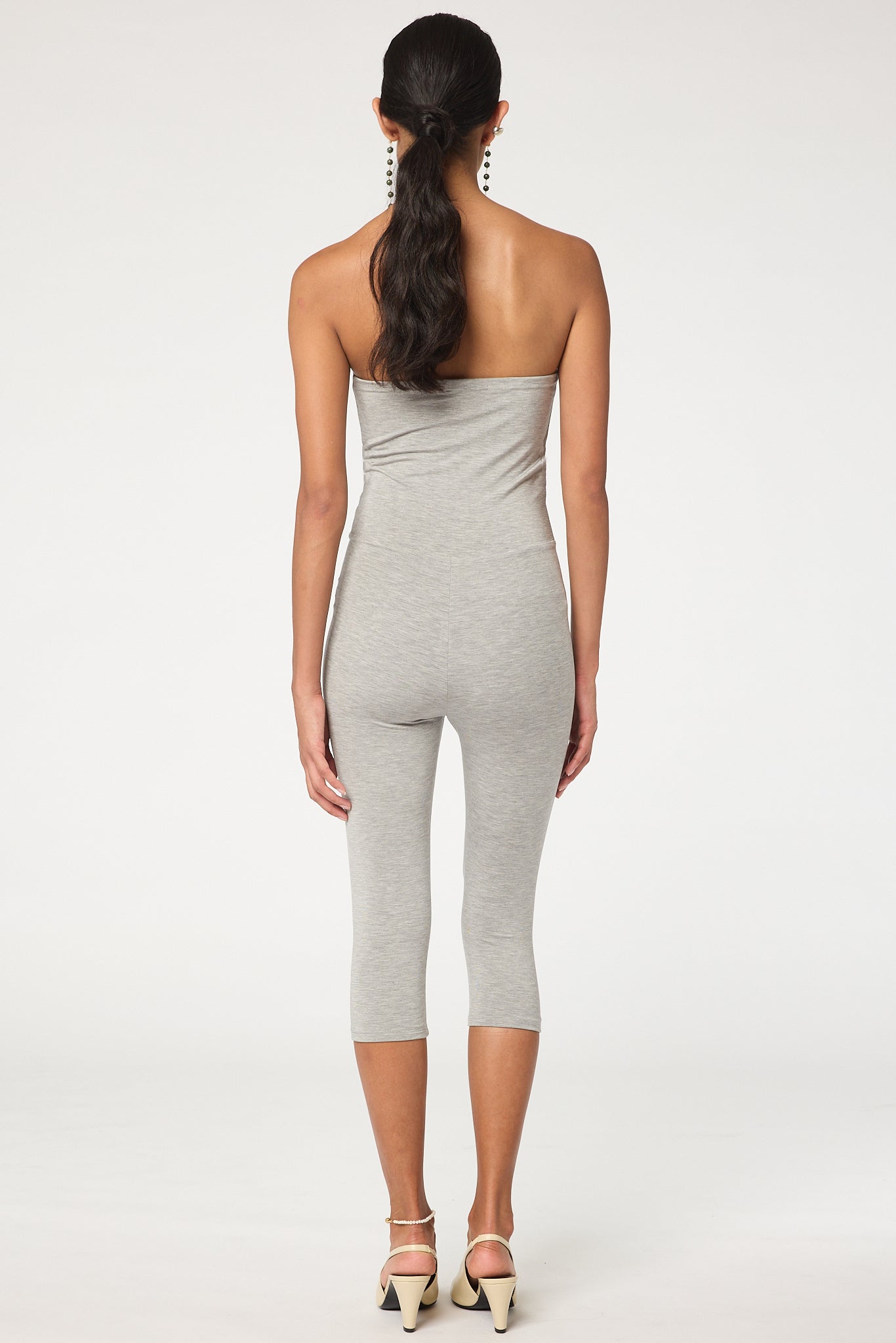 MANGOPOP Women's Scoop Neck Tank Bodysuit - Button Down, Sleeveless, Heather Grey X-Large