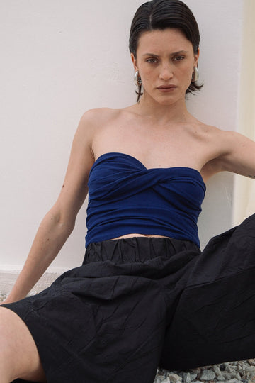 IZZY TUBE TOP NAVY BLUE - The Line by K