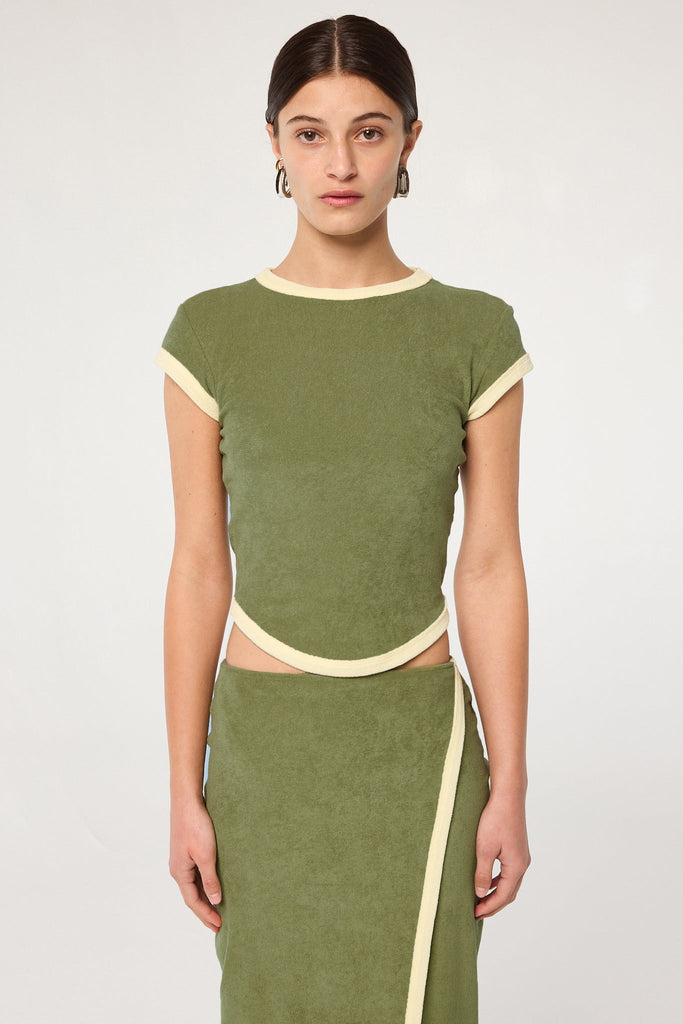 LAVI T - SHIRT TERRY KHAKI GREEN - The Line by K