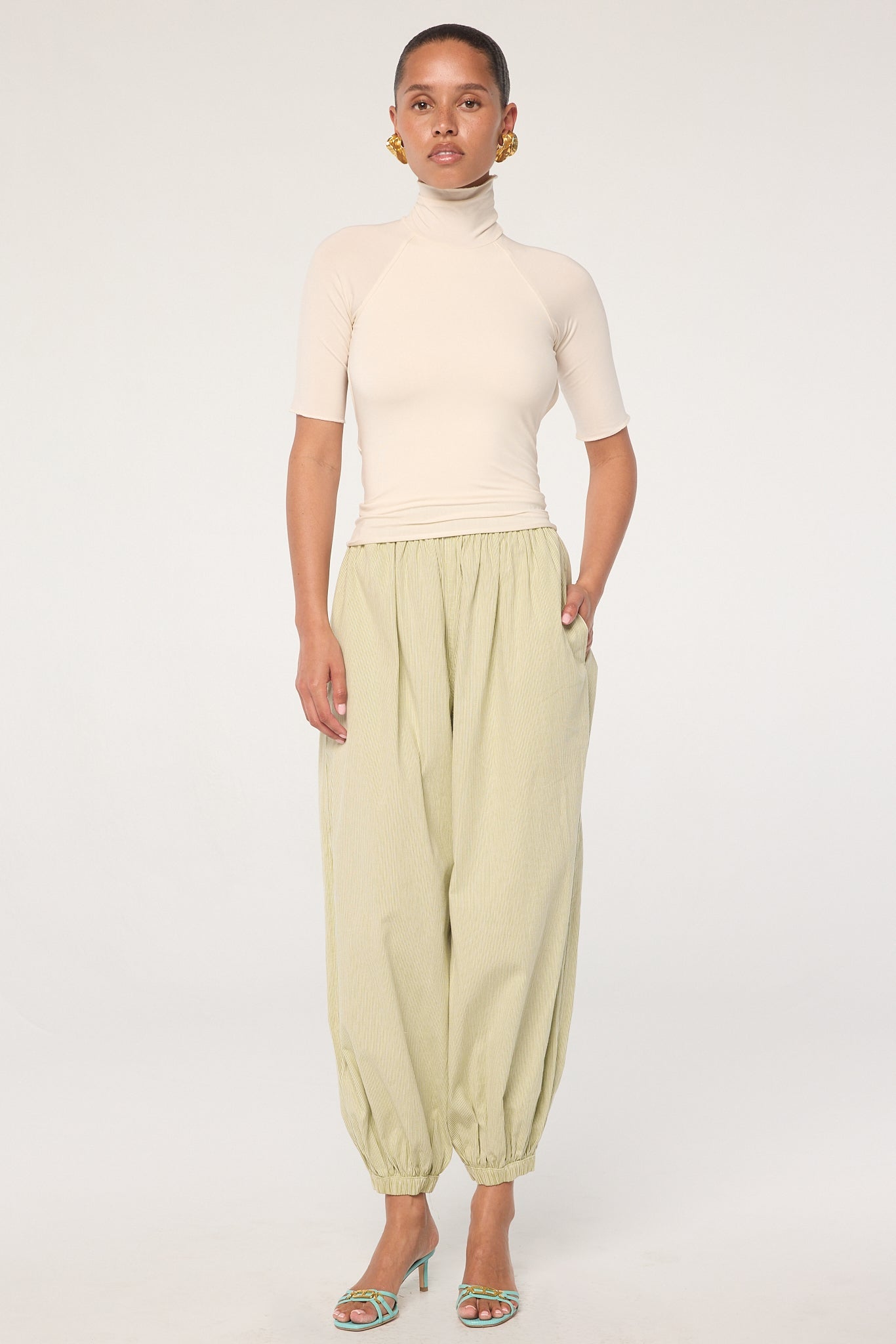 Louis - Green Stripe Balloon Pant | The Line by K