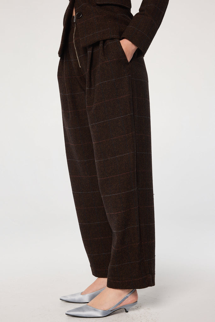 OTTO PANT BROWN HERRINGBONE - The Line by K