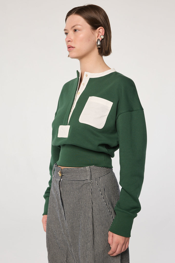 PARKER SWEATSHIRT HUNTER GREEN - The Line by K