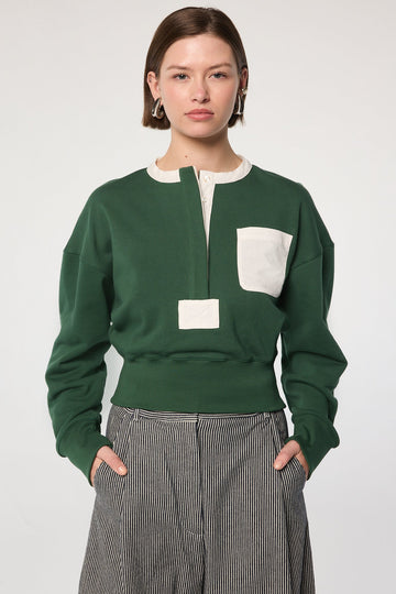 PARKER SWEATSHIRT HUNTER GREEN - The Line by K