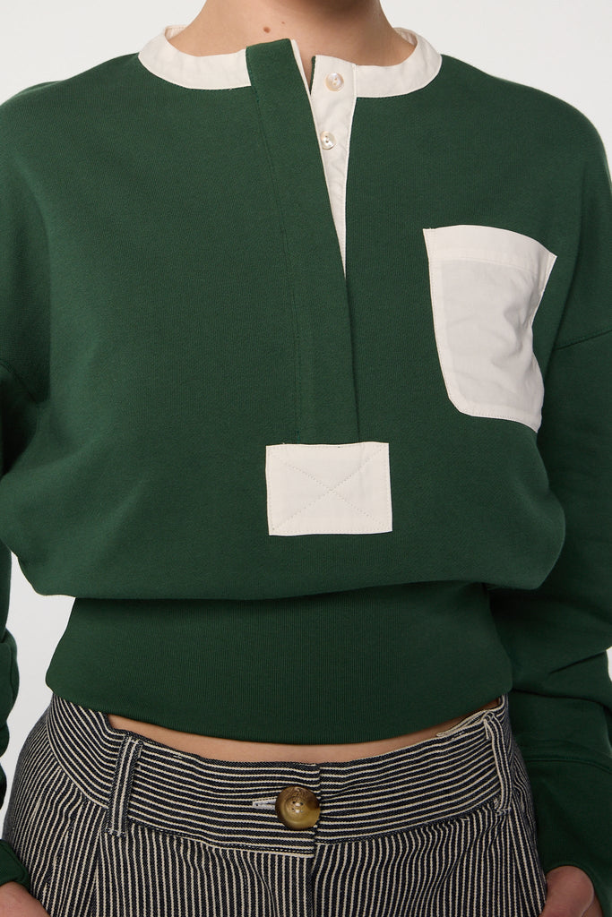 PARKER SWEATSHIRT HUNTER GREEN - The Line by K