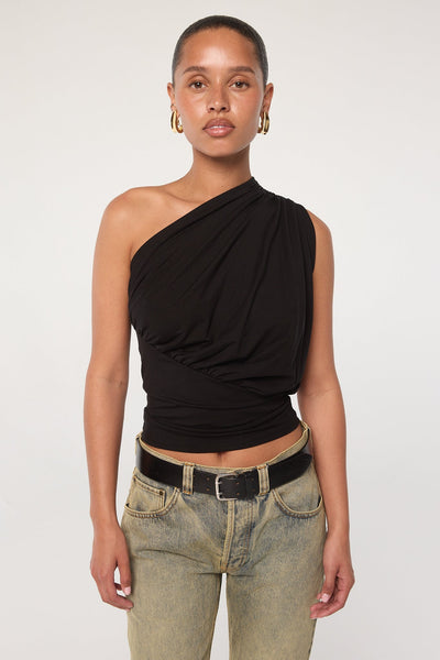 Playa Black One Shoulder Top | The Line by K