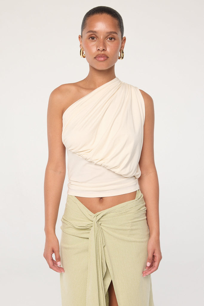 Noam Green Stripe Cotton Poplin Skirt | The Line by K