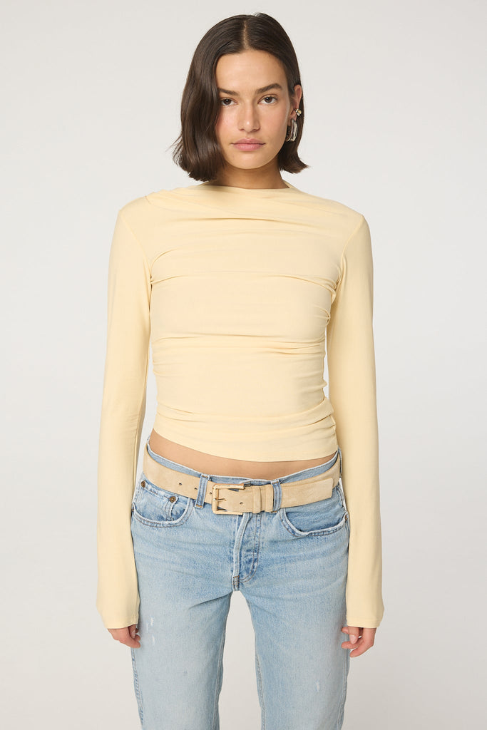 SELMA LONG SLEEVE TOP BUTTERCREAM - The Line by K