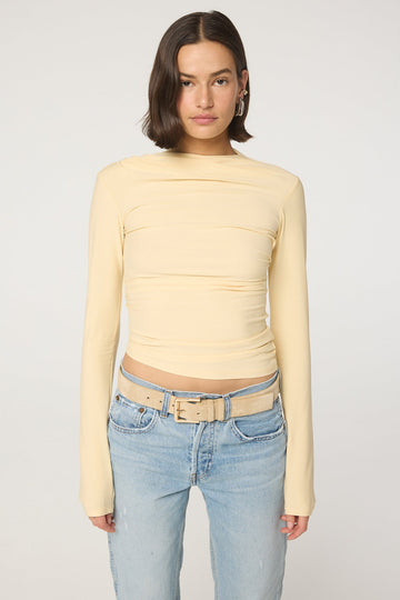 SELMA LONG SLEEVE TOP BUTTERCREAM - The Line by K