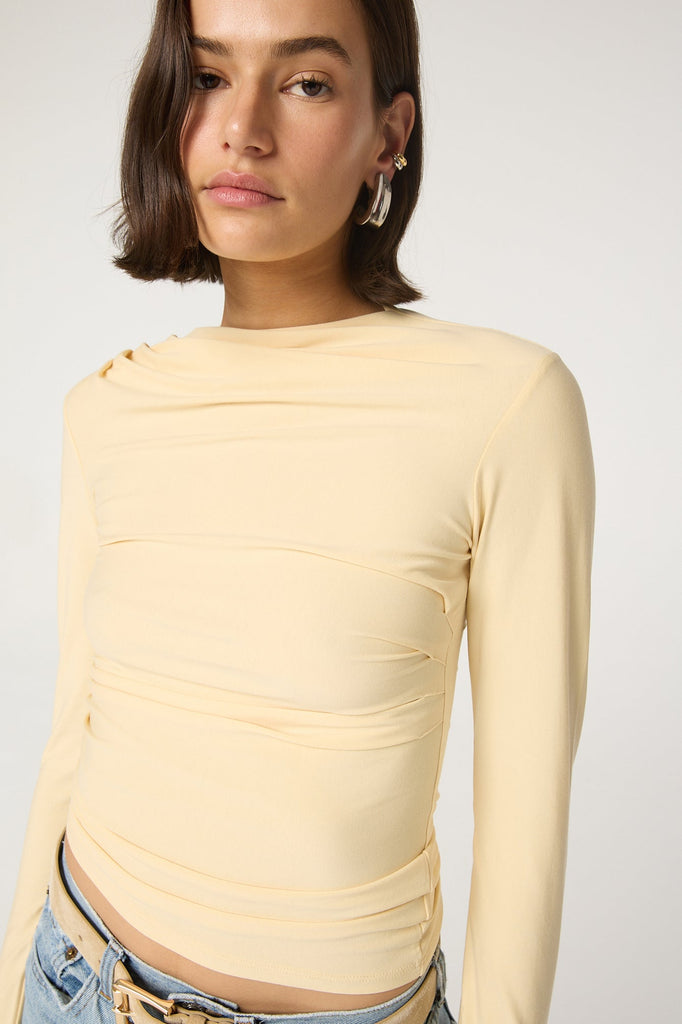 SELMA LONG SLEEVE TOP BUTTERCREAM - The Line by K
