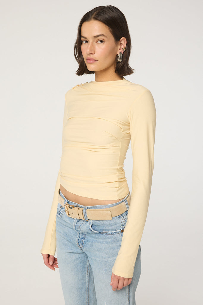 SELMA LONG SLEEVE TOP BUTTERCREAM - The Line by K