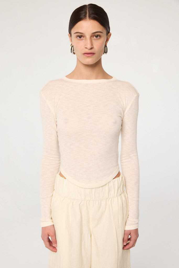 SIMON LONGSLEEVE SLUB VANILLA SLUB - The Line by K