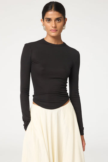 SIMON LONGSLEEVE TOP BLACK - The Line by K