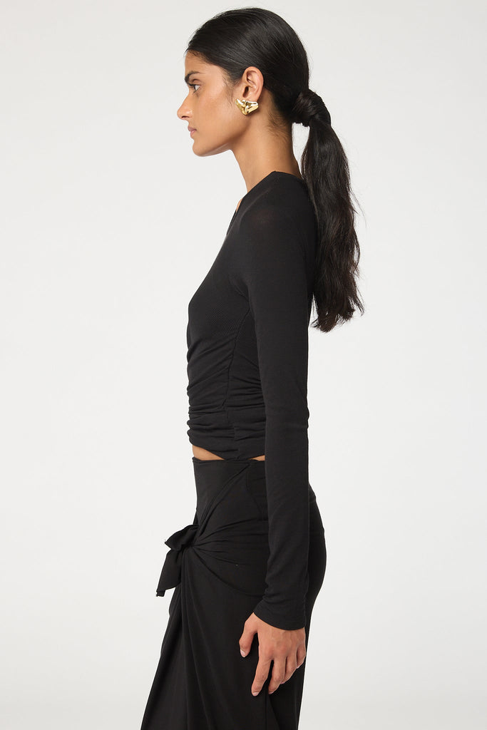 TERA LONGLEEVE TOP BLACK - The Line by K