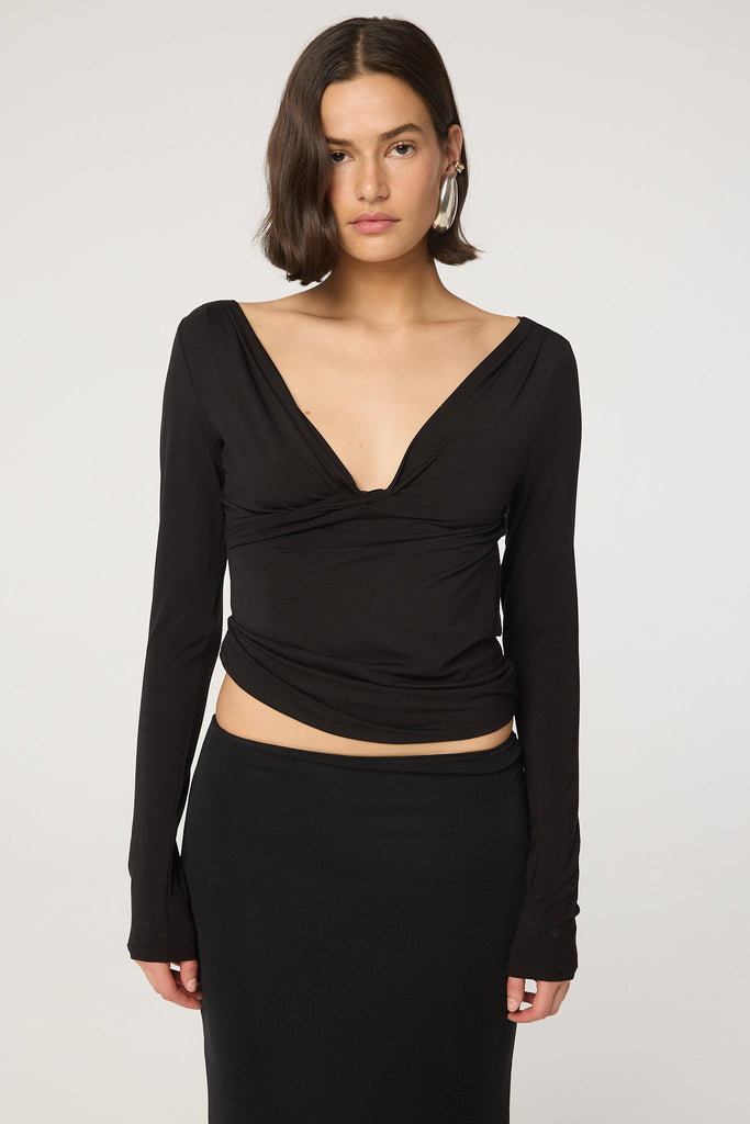 UMI LONGSLEEVE TOP BLACK - The Line by K