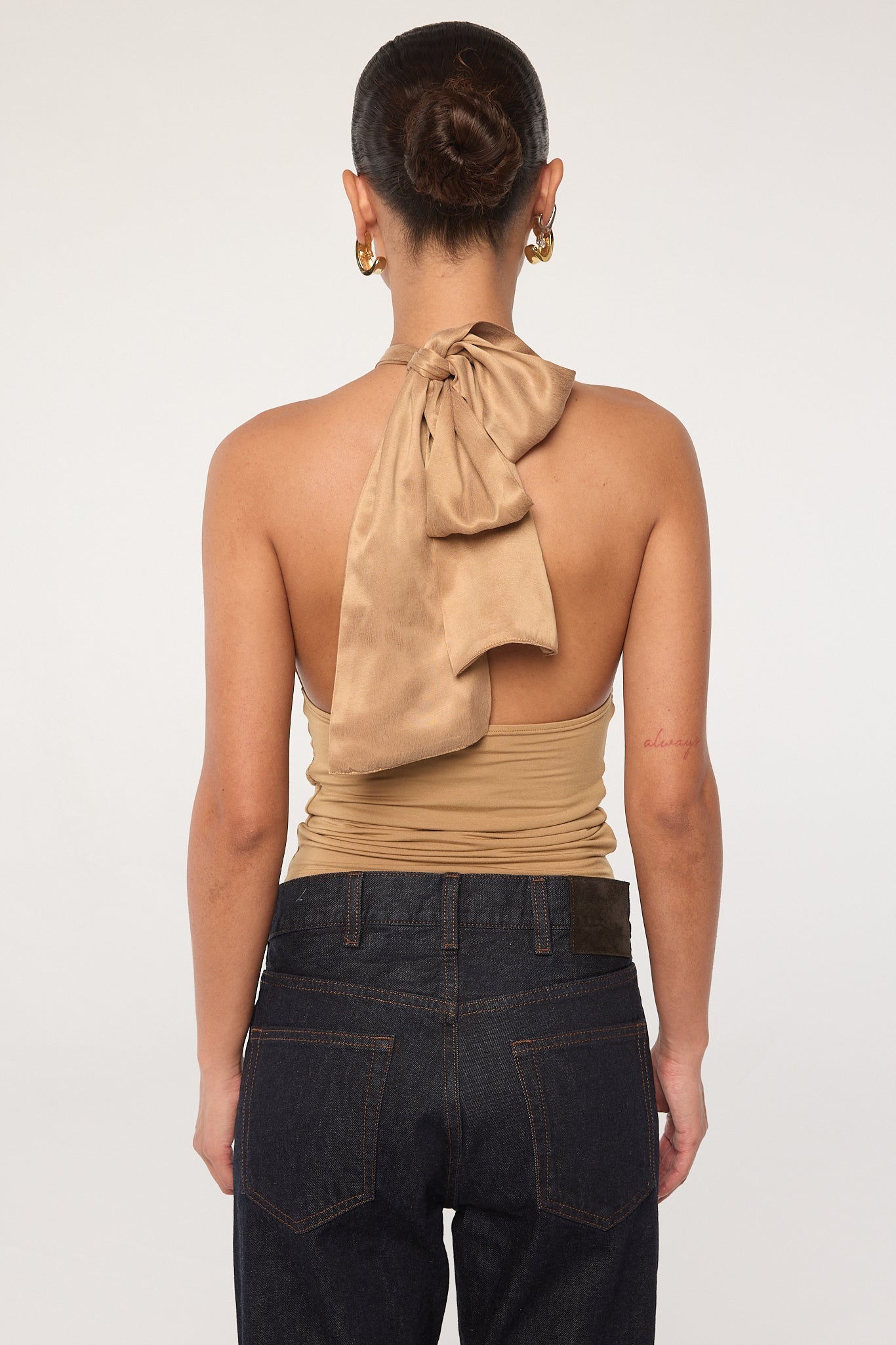 Vada - Camel Halter Wrap Top | The Line by K