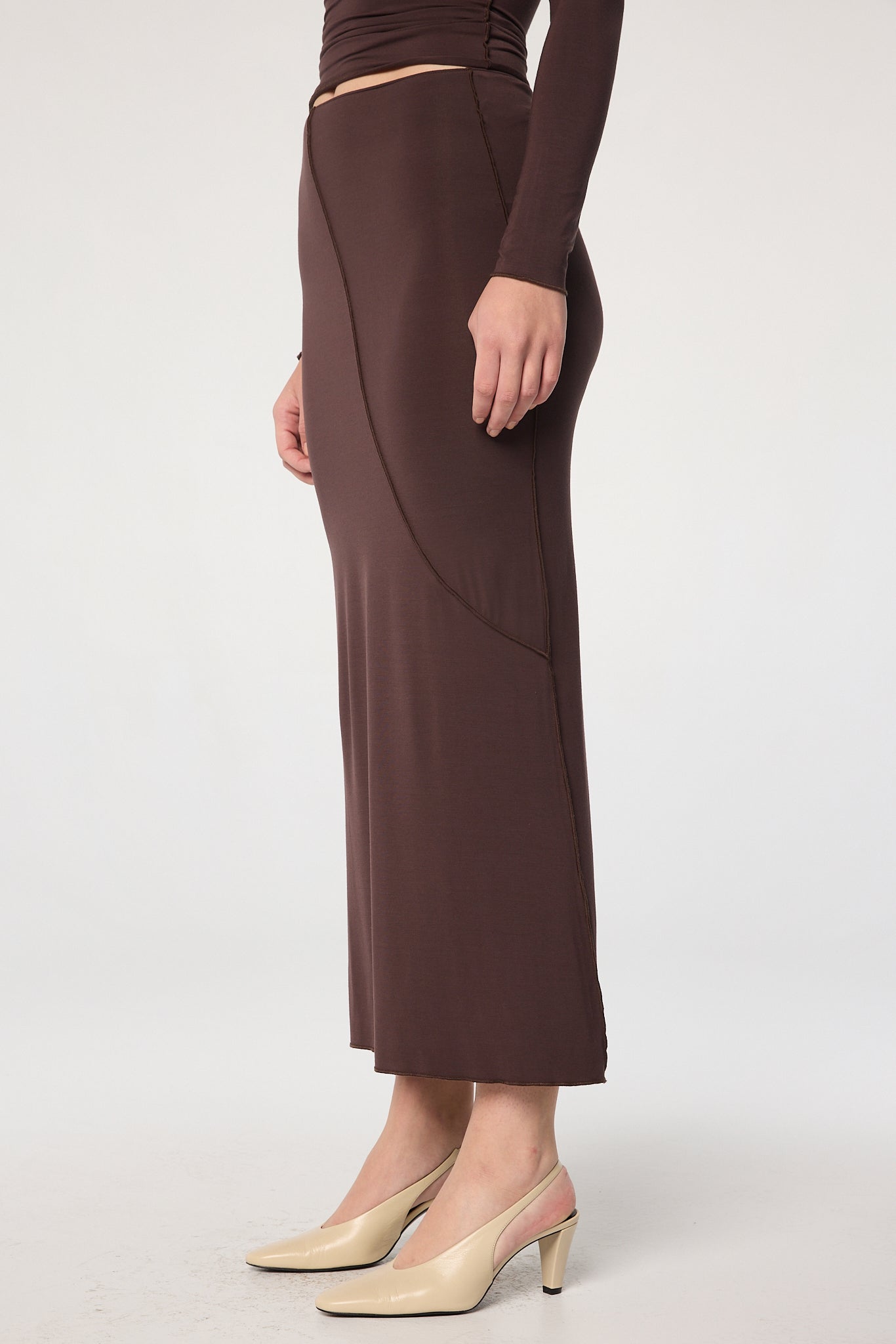 Vana Maxi Skirt - Chocolate Brown | The Line by K