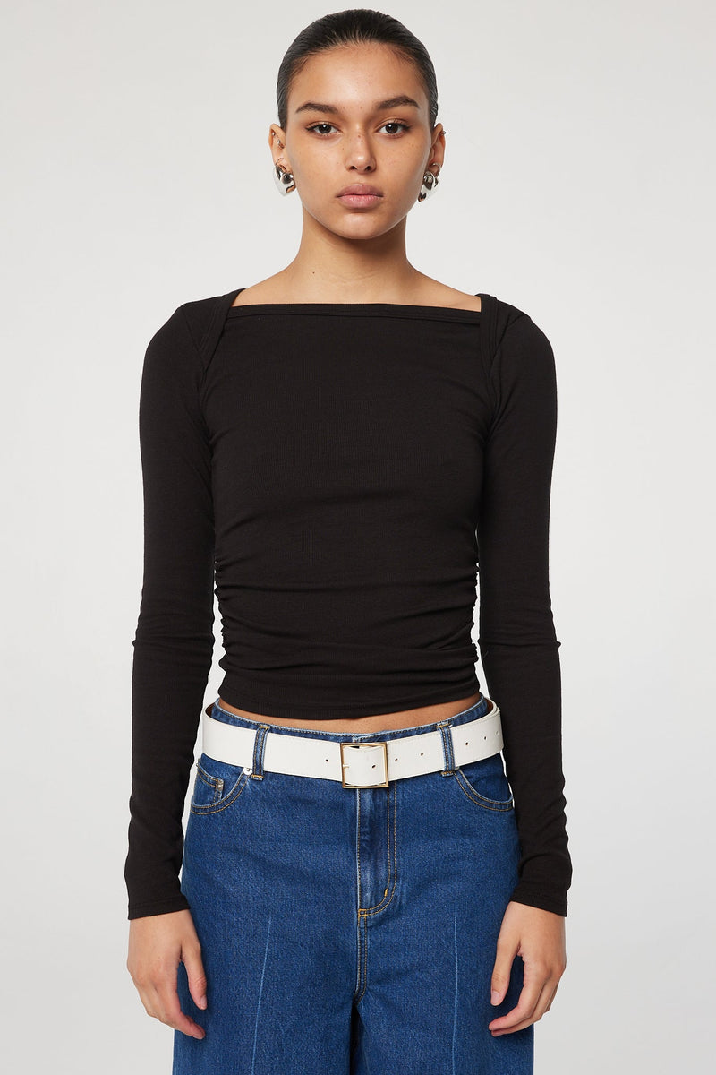 Becks Long Sleeve Top - Black | The Line by K