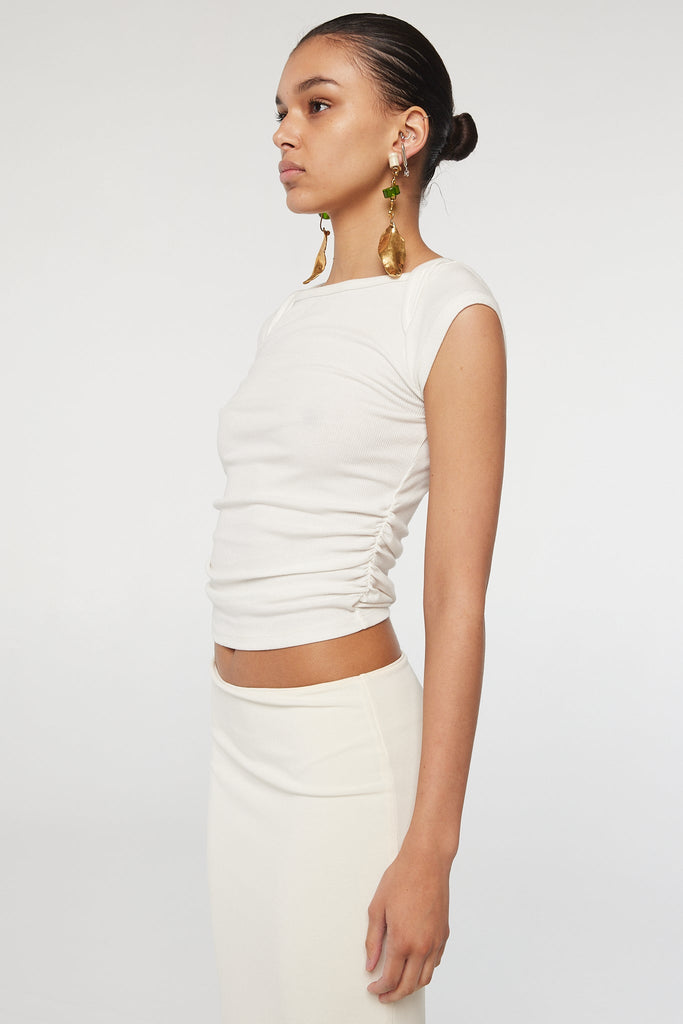 BECKS SHORT SLEEVE TOP WHITE - The Line by K