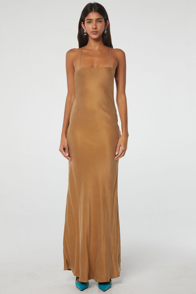 Elisa Bias Cut Dress | Color: Camel | Size L | The Line By K Elisa Bias Cut Dress | Color: Camel | Size L | The Line By K