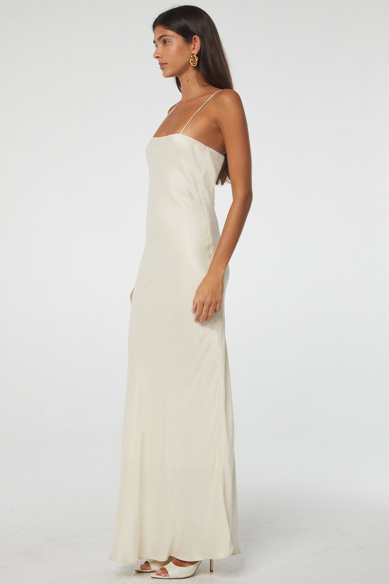 Elisa Bias Cut Dress | Color: Vanilla | Size S | The Line By K Elisa Bias Cut Dress | Color: Vanilla | Size S | The Line By K