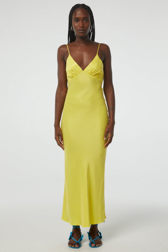 FLORENCE SLIP DRESS ELECTRIC YELLOW - The Line by K