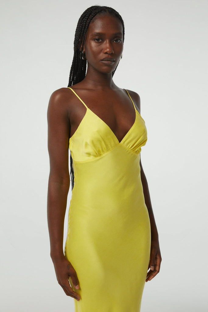 FLORENCE SLIP DRESS ELECTRIC YELLOW - The Line by K