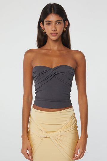 IZZY TUBE TOP DEEP GREY - The Line by K