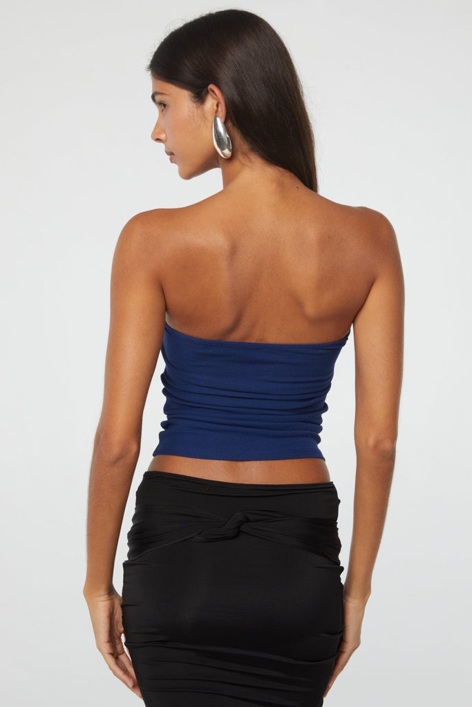 IZZY TUBE TOP NAVY BLUE - The Line by K