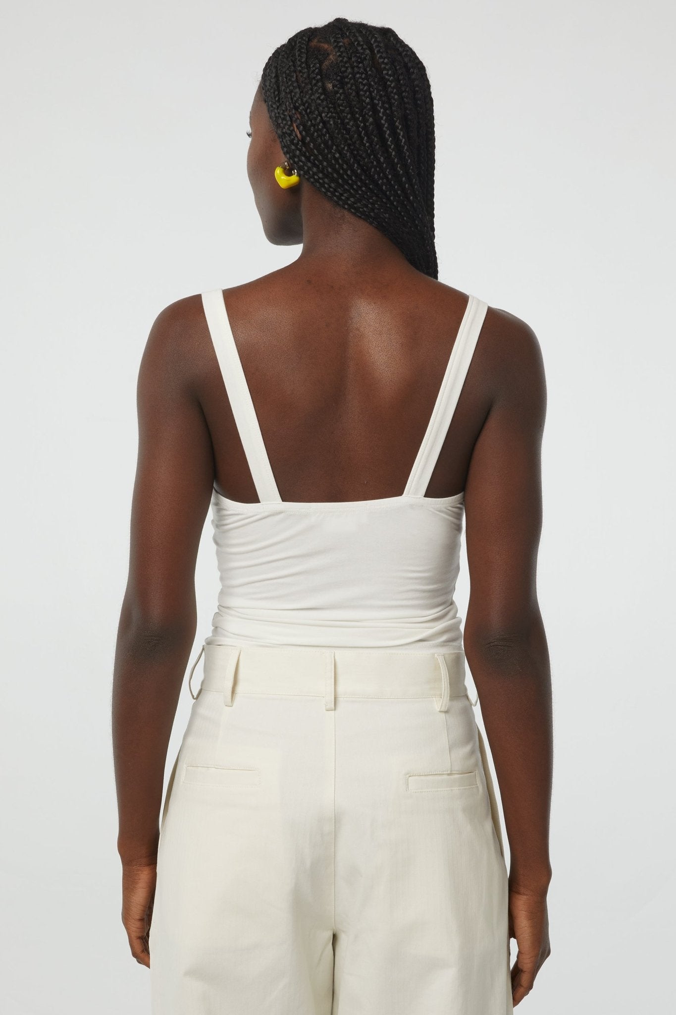 Josephine Deep V-Neck Tank - White | The Line by K