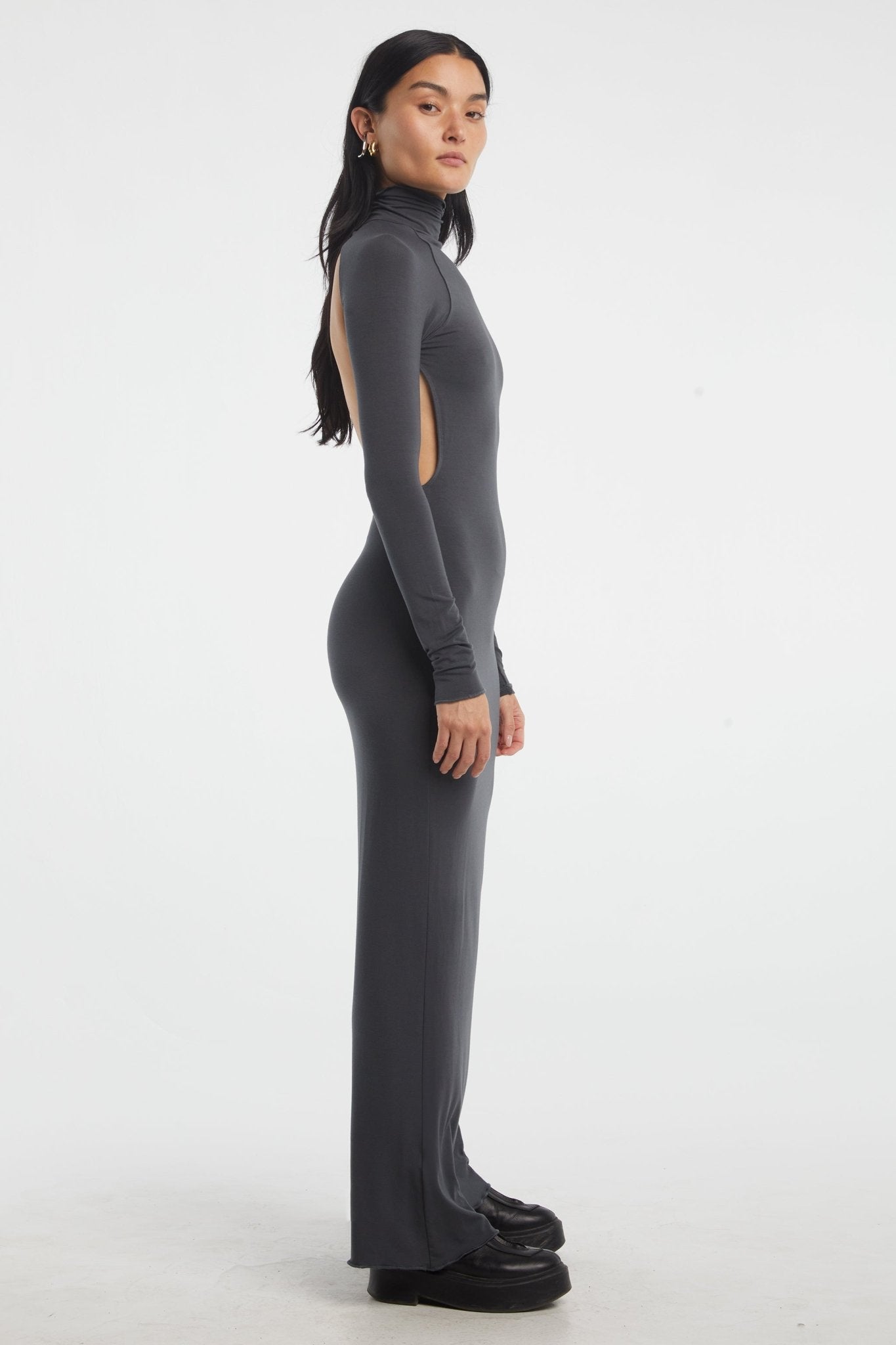 Lenny Turtleneck Maxi Dress | Color: Deep Grey | Size L