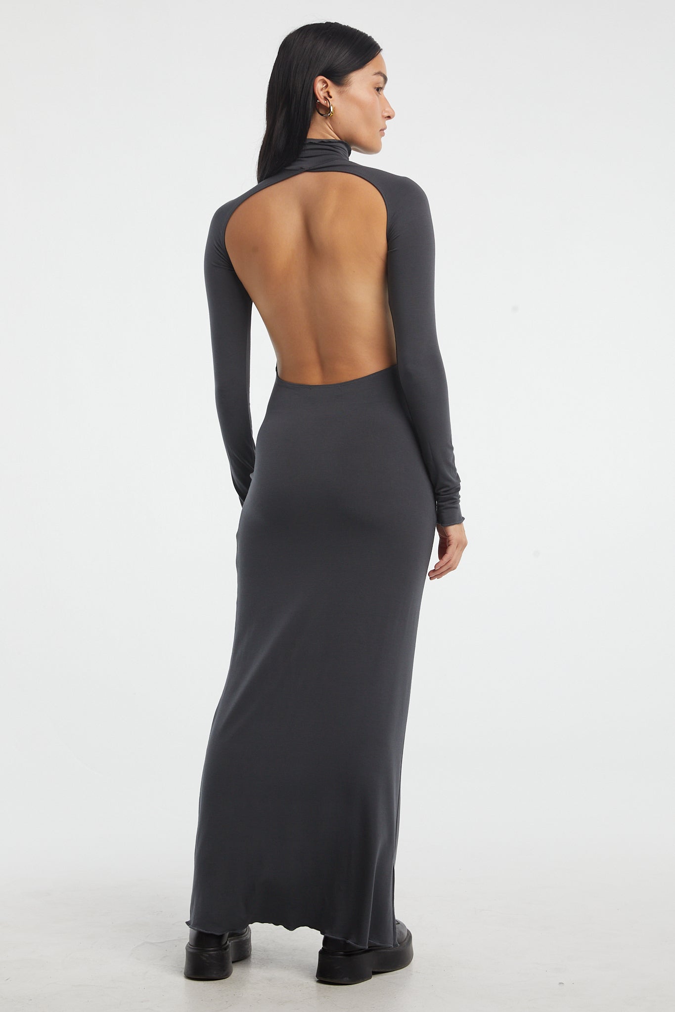 Lenny Turtleneck Maxi Dress | Color: Deep Grey | Size L | The Line By K Lenny Turtleneck Maxi Dress | Color: Deep Grey | Size L | The Line By K
