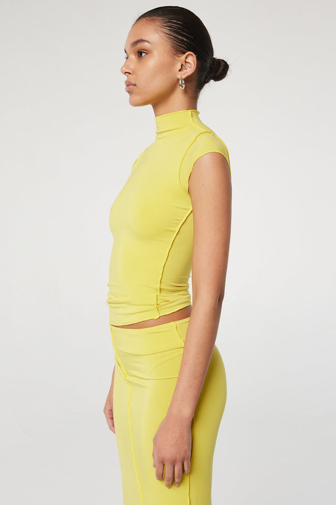 REESE MOCK NECK TOP ELECTRIC YELLOW - The Line by K