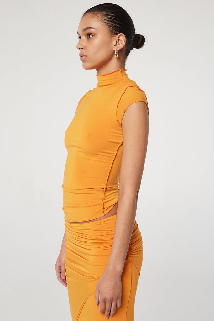 REESE MOCK NECK TOP TANGERINE - The Line by K