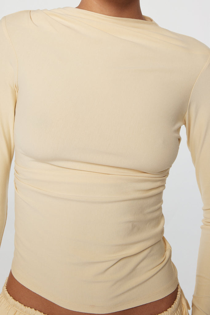 SELMA LONG SLEEVE TOP BUTTERCREAM - The Line by K