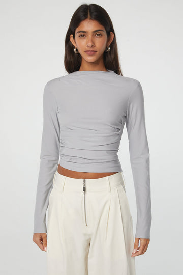 SELMA LONG SLEEVE TOP SILVER - The Line by K