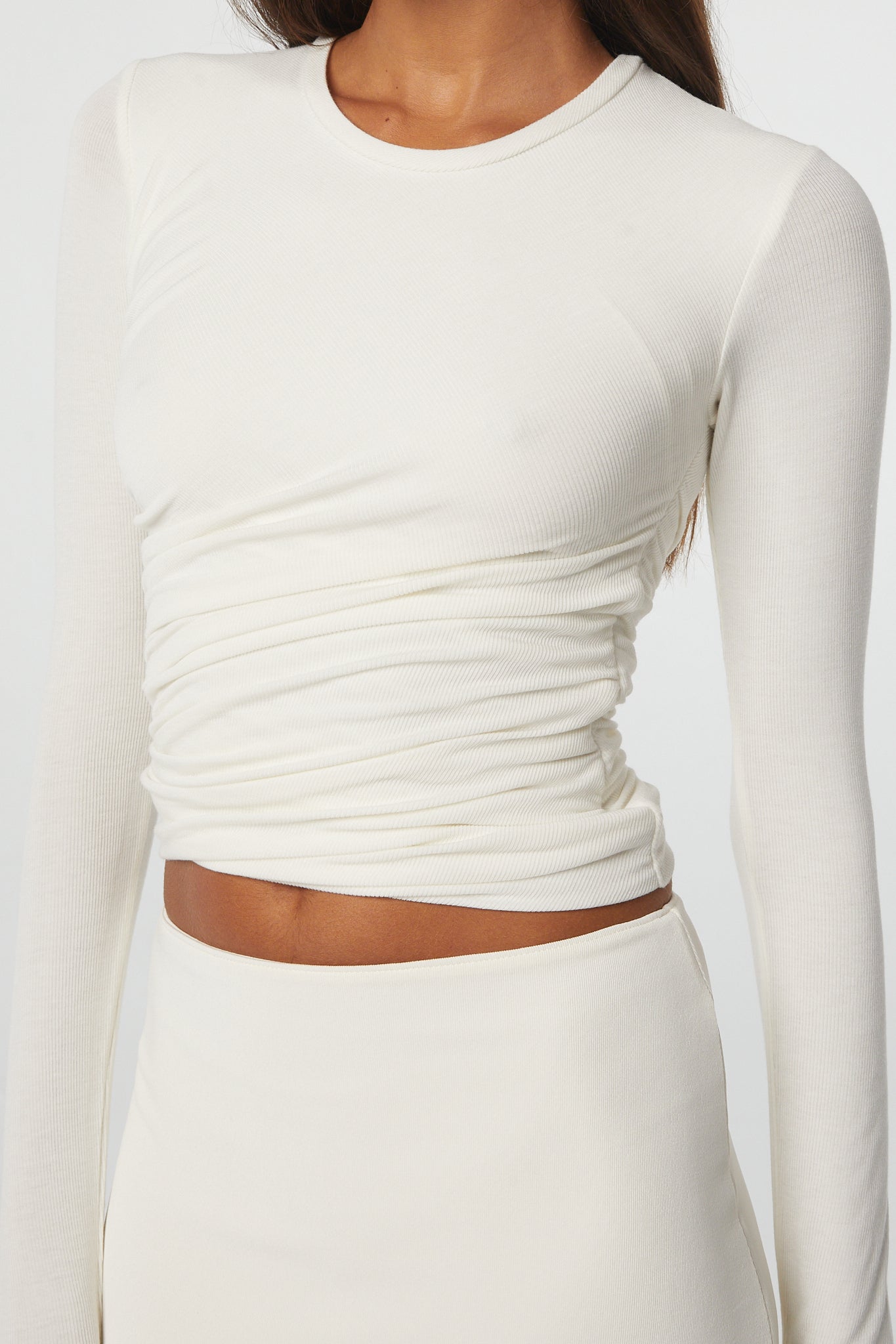 Tera - White Long Sleeve Top | The Line by K