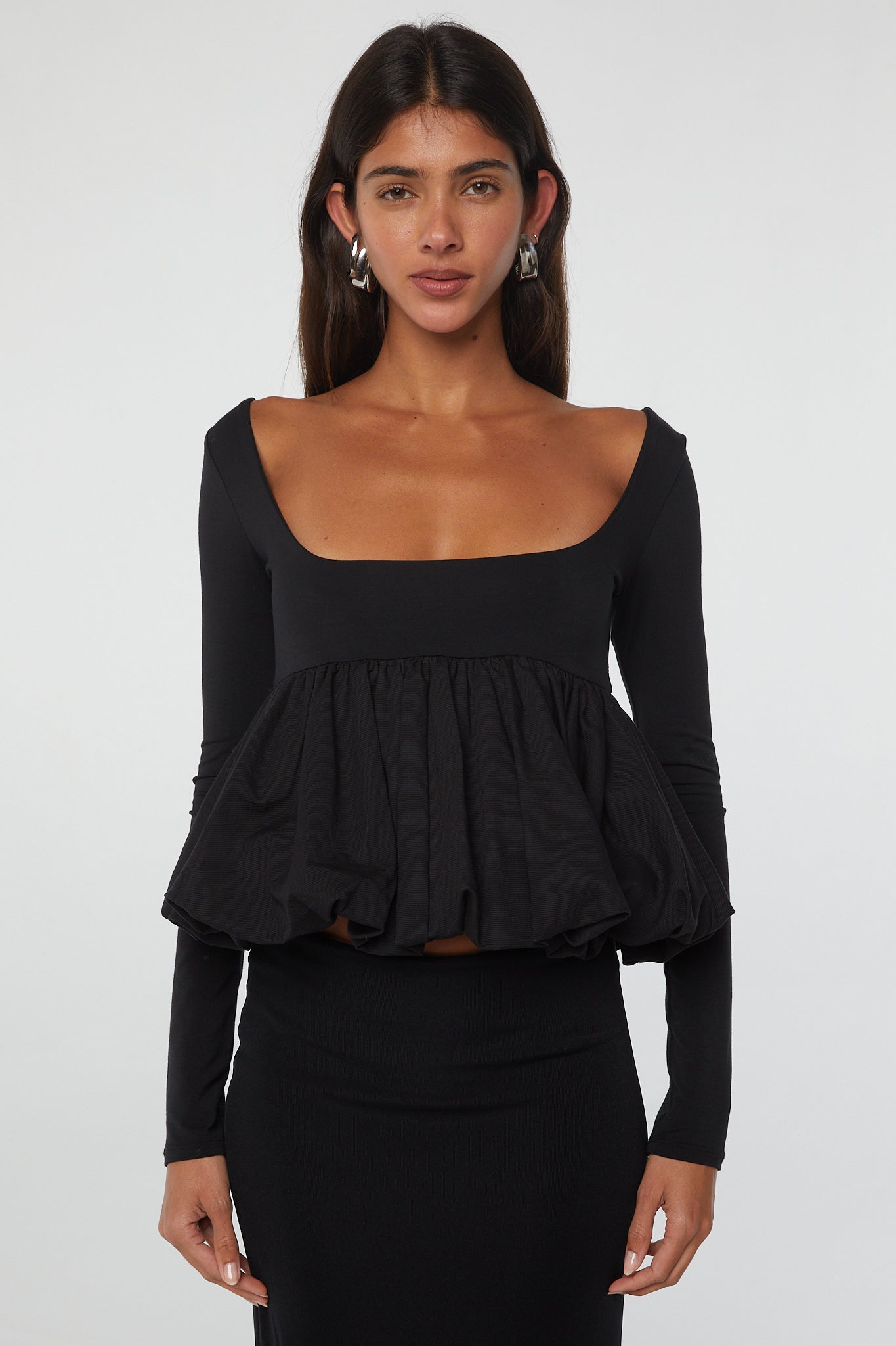 Uwe Bubble Top - Black | The Line by K