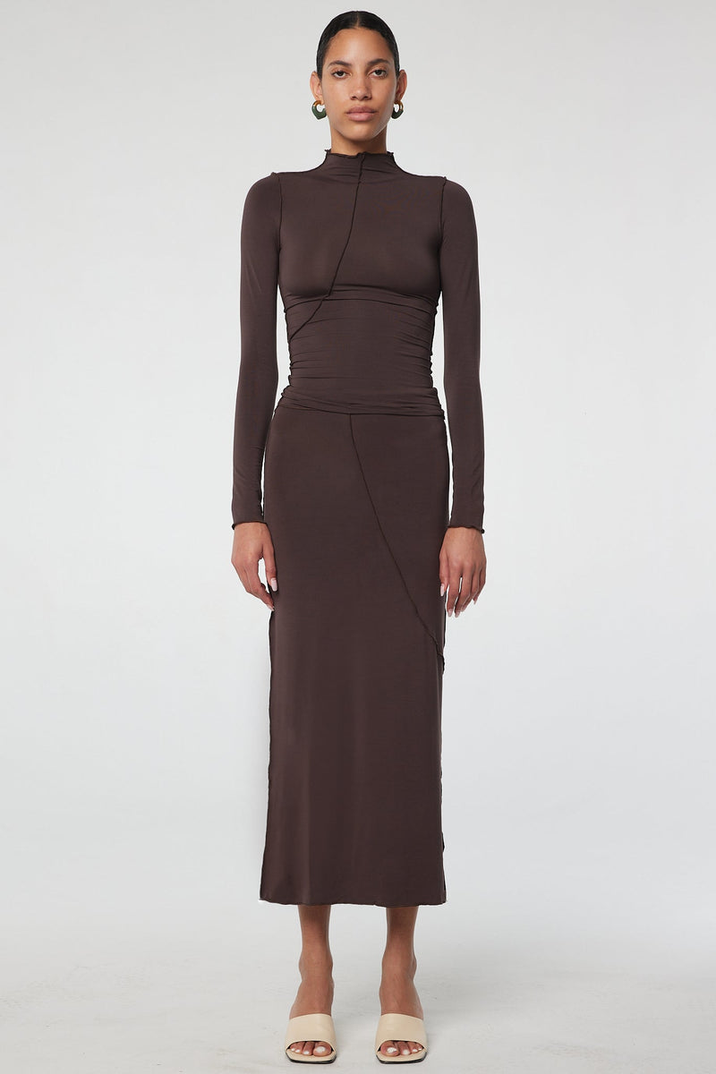 Vana Maxi Skirt - Chocolate Brown | The Line by K