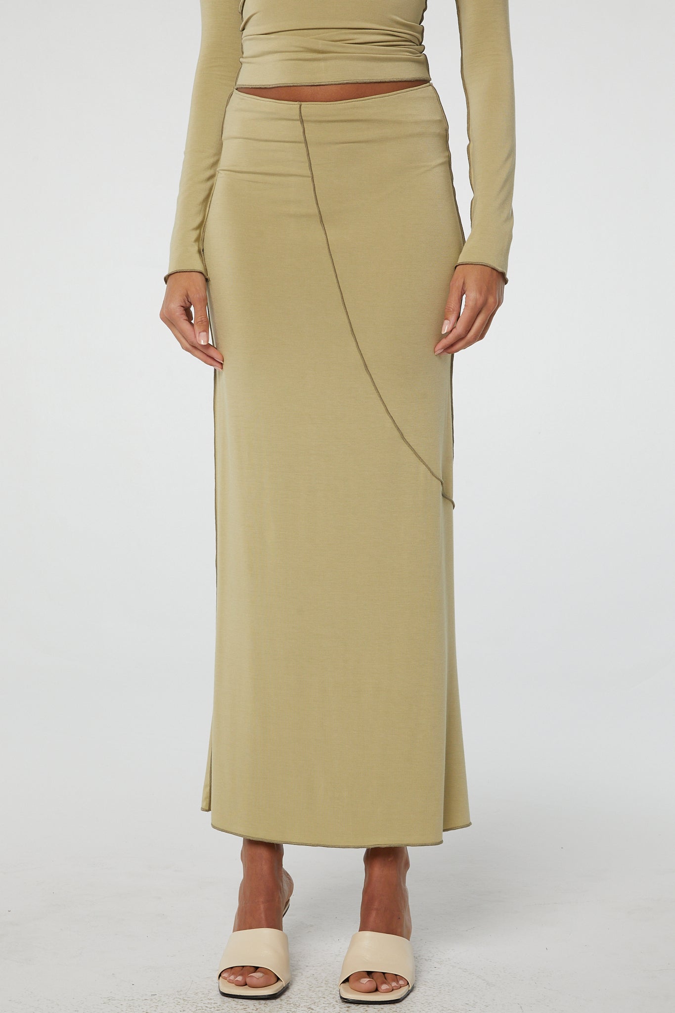 Vana Maxi Skirt - Khaki | The Line by K