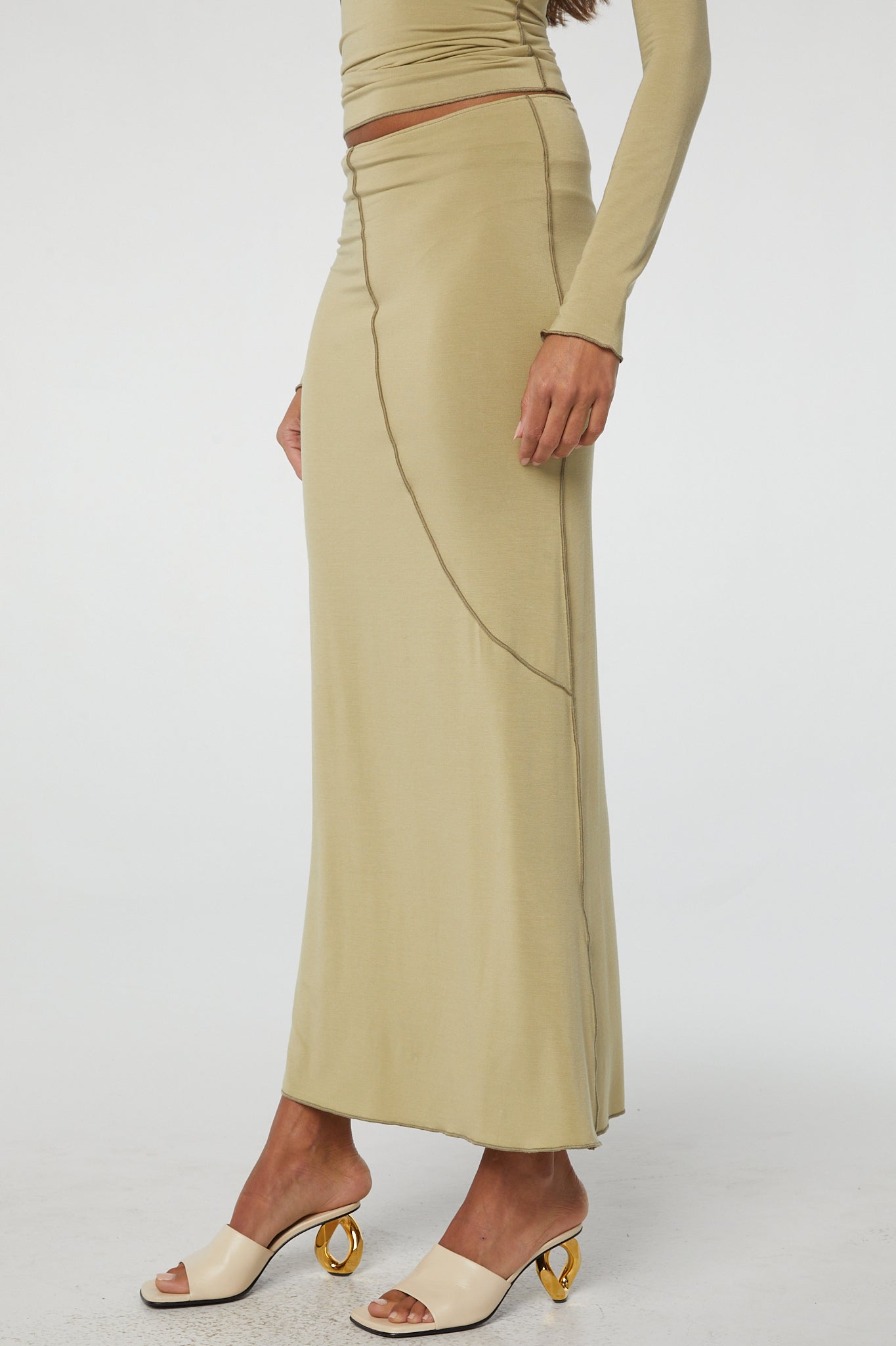 Vana Maxi Skirt - Khaki | The Line by K